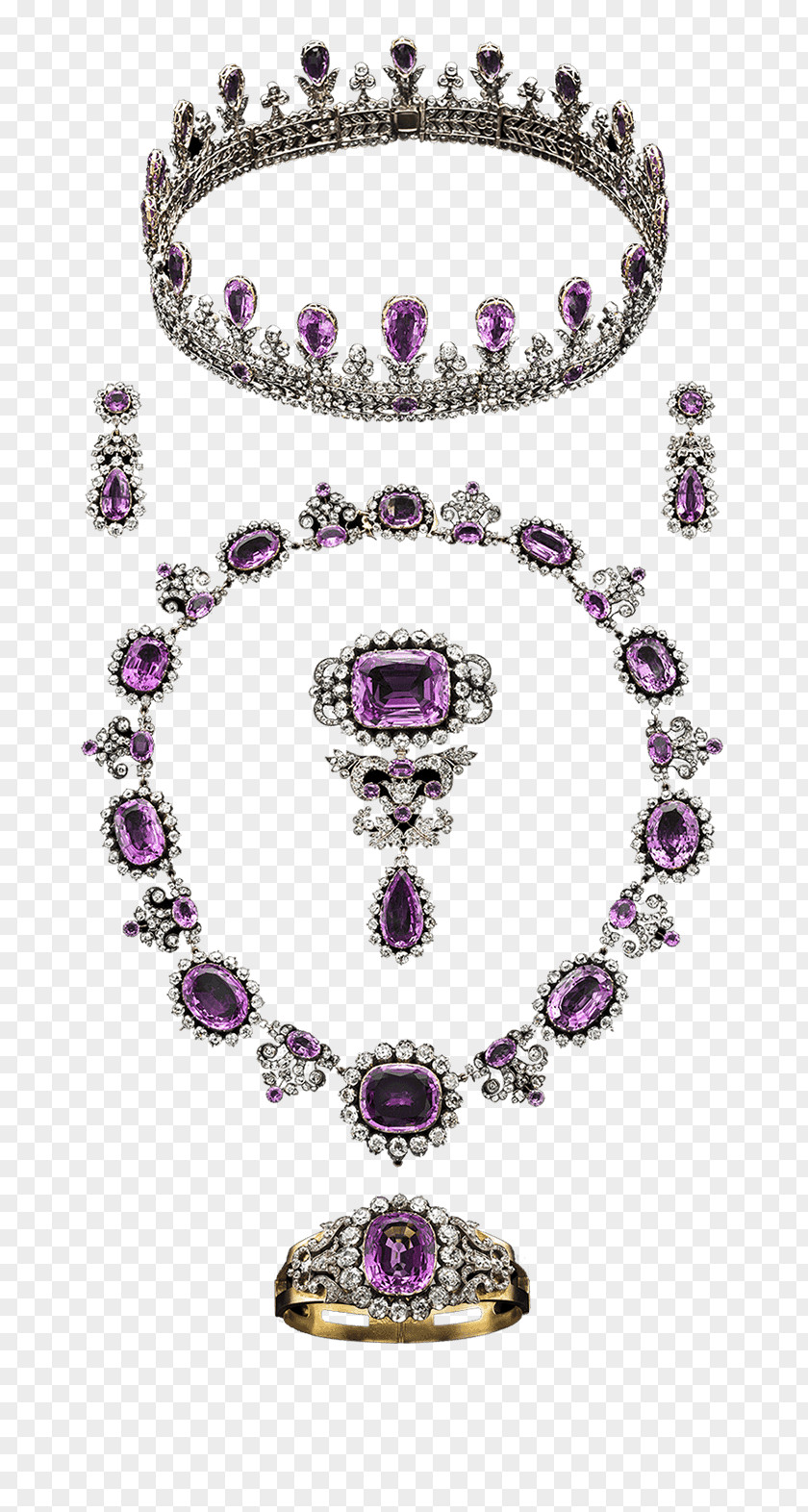 Diamond Earring Amethyst Parure Topaz PNG