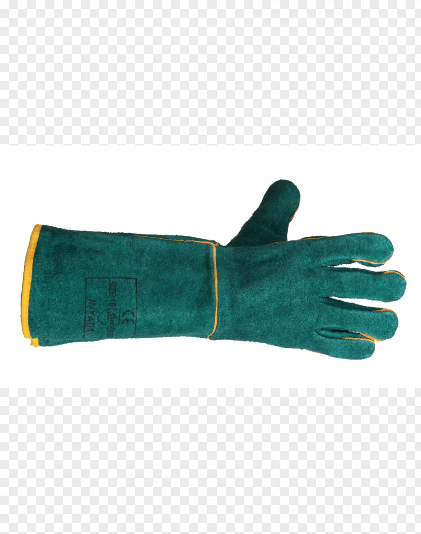 Welding Gloves Finger Glove Green Leather Lining PNG