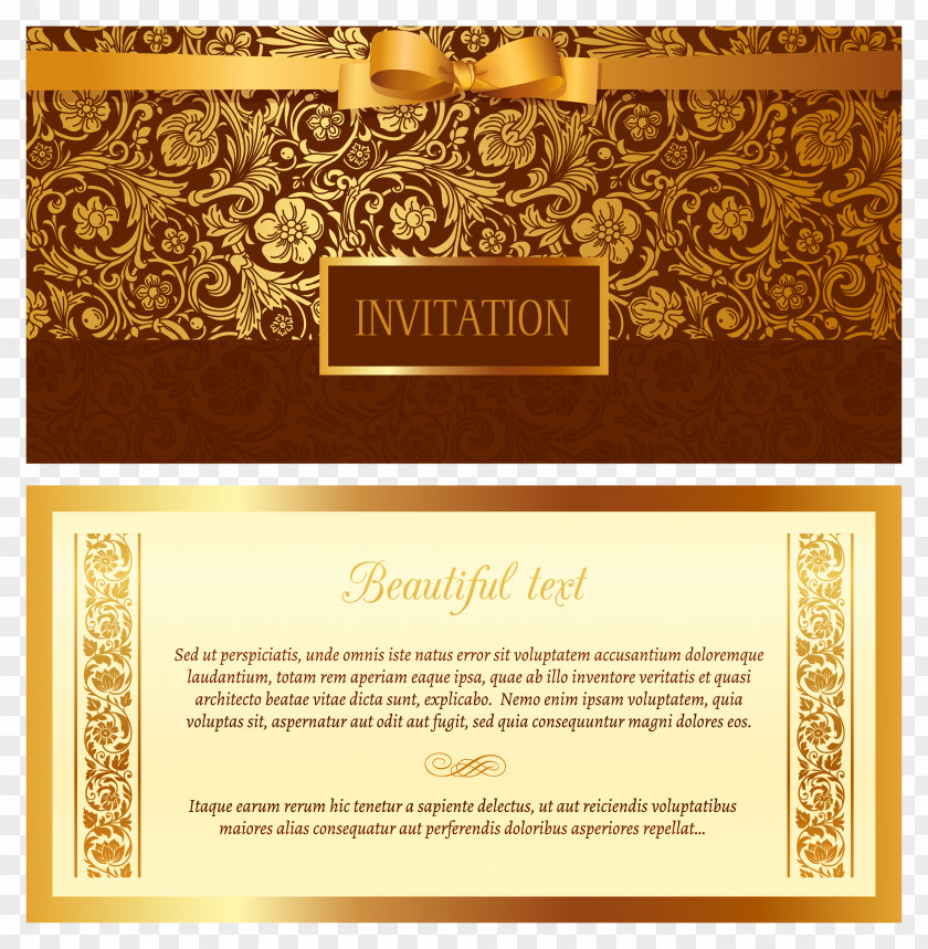 Vector Golden Invitation Wedding Euclidean Ornament PNG