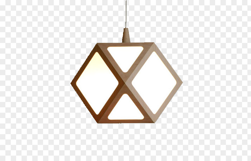 Wood Material Lamps Simple Polygon Light Fixture PNG