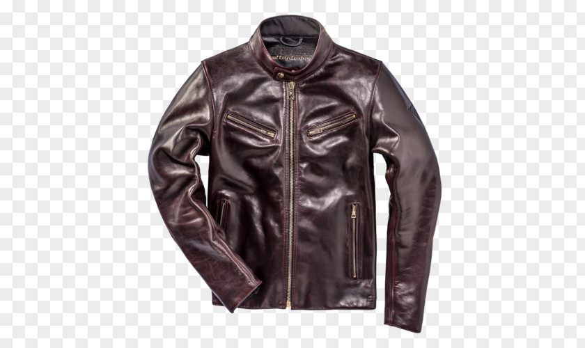 Jacket Leather Motorcycle Cordovan PNG