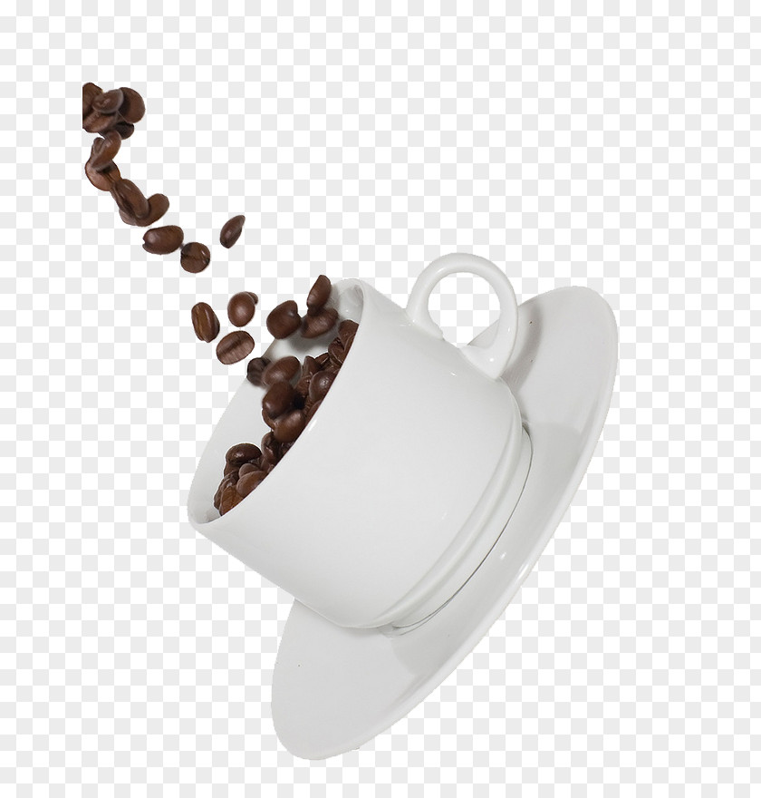 Floating Coffee Beans Cup Tea Cafe Chocolate Milk PNG