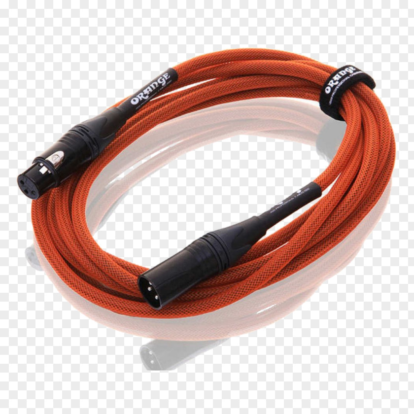 Mic Microphone XLR Connector Orange Electrical Cable Speaker Wire PNG