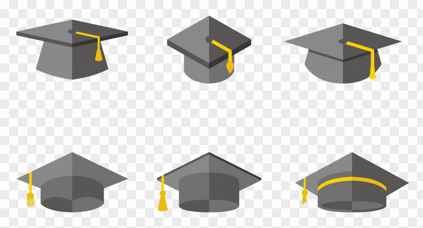 Simple Black Cartoon Graduation Cap Bachelor Of Design Hat Ceremony PNG