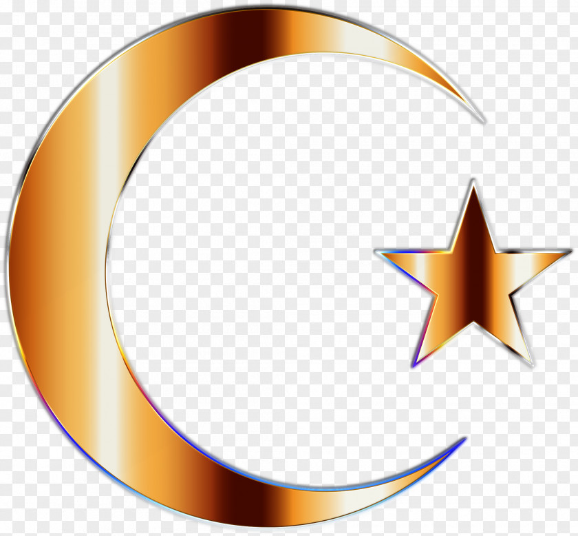 Symbol Orange Moon And Stars PNG