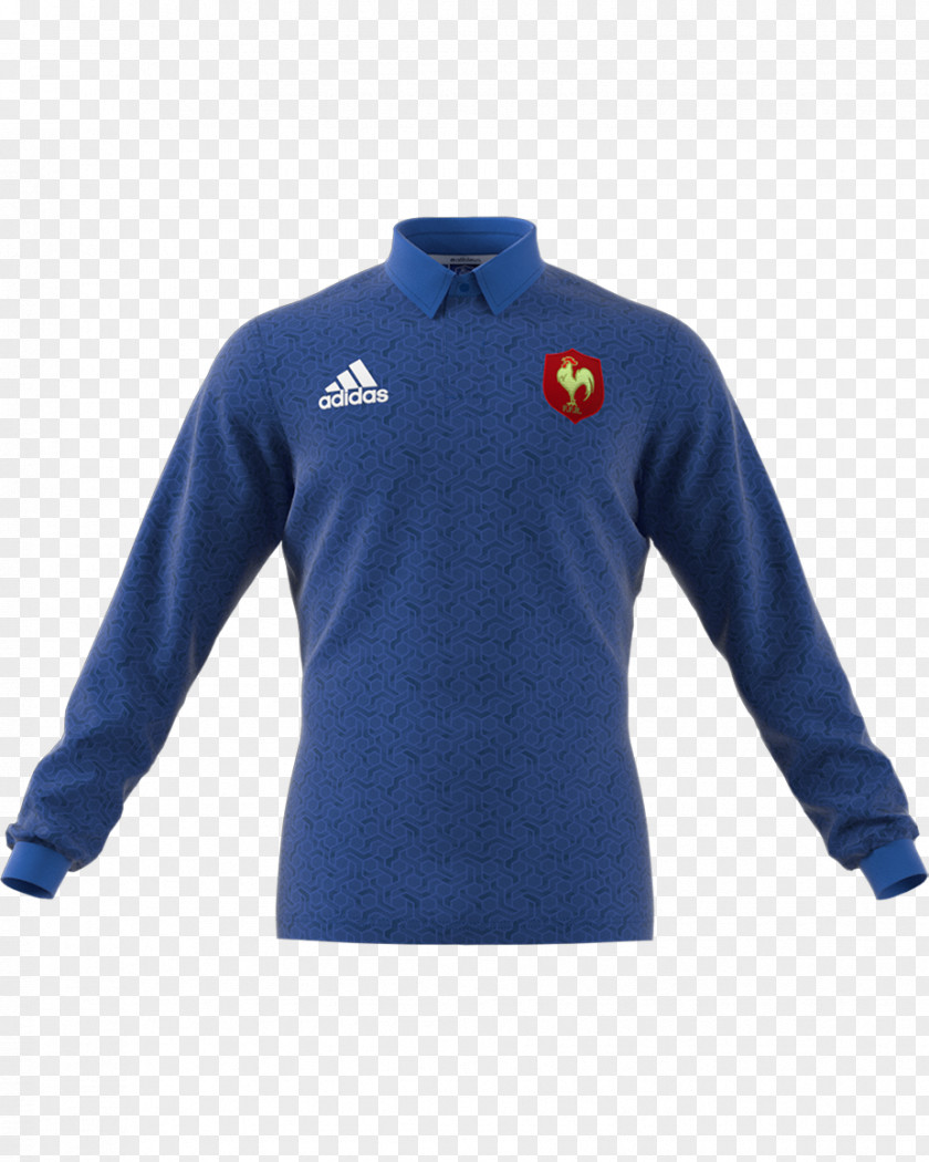 Calalog France National Rugby Union Team Sleeve Shirt Polo PNG
