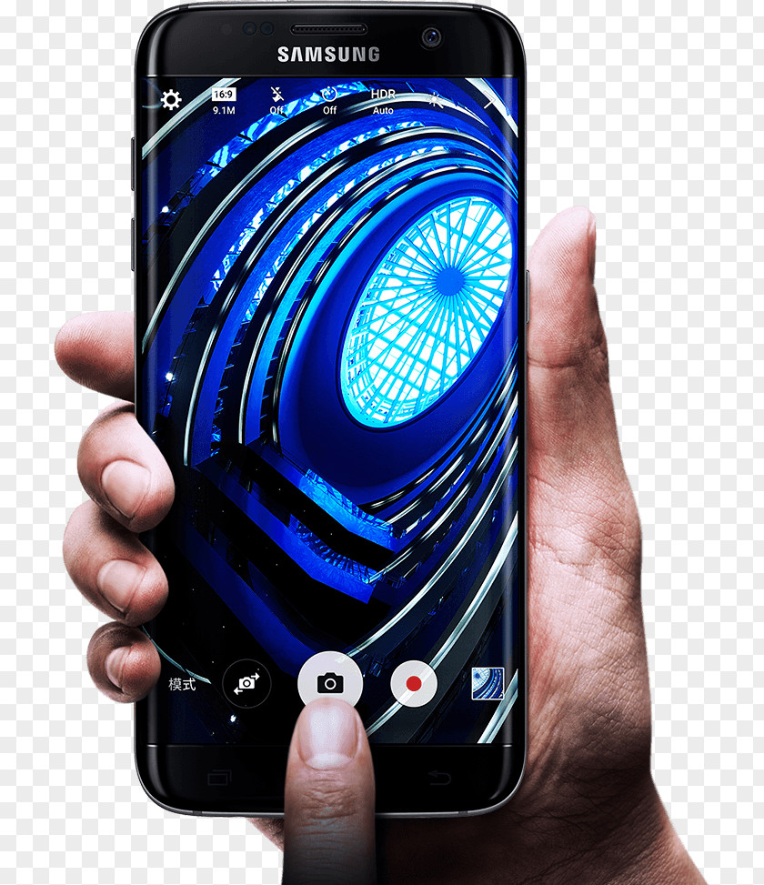 Samsung GALAXY S7 Edge Super AMOLED Display Device Smartphone PNG