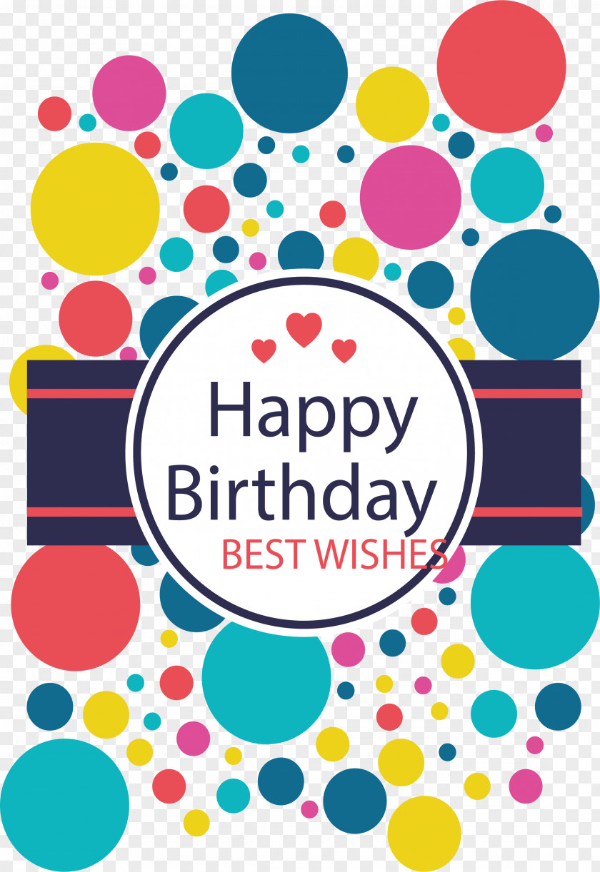 Colorful Wave Dot Decoration Birthday Poster PNG