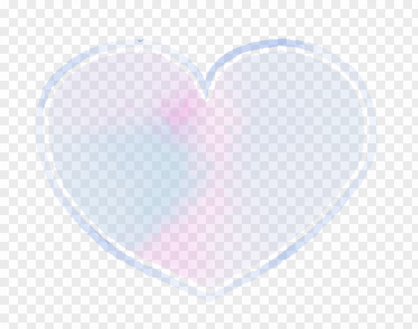 Hand-painted Watercolor Heart Purple. PNG