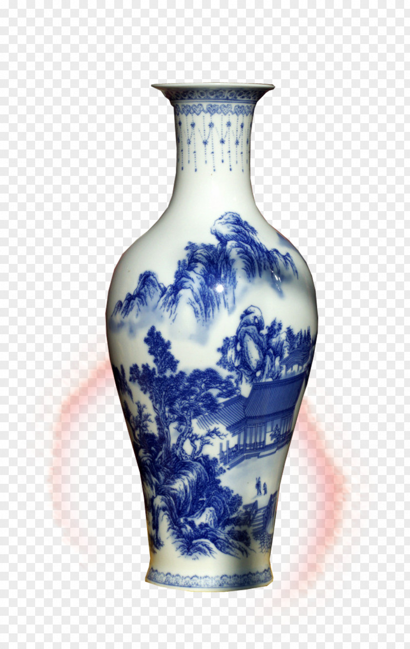 Ceramic Vase Jingdezhen Blue And White Pottery PNG