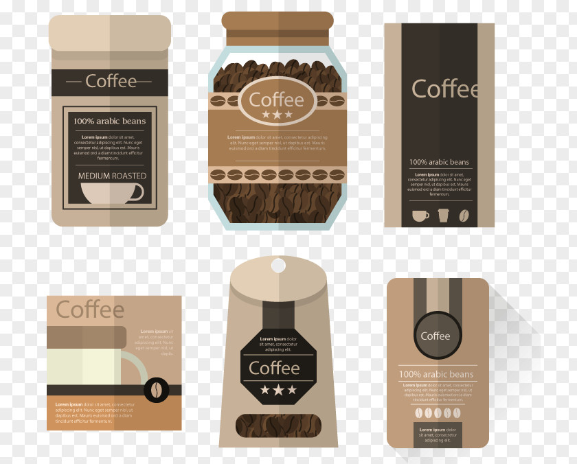 Coffee Paper Packaging And Labeling Design PNG