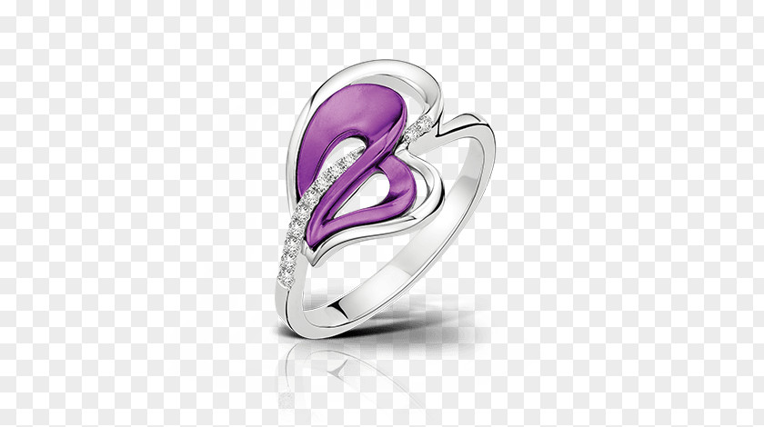 Purple Flower Ring Earring Amethyst Product Design PNG