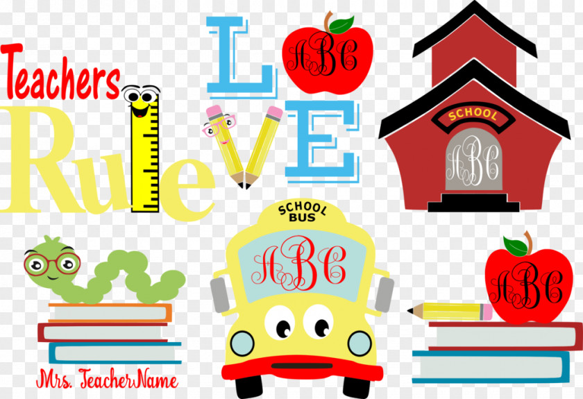 Teachers Appreciation Clip Art Monogram Teacher School PNG