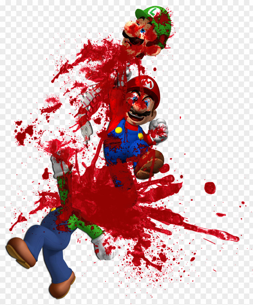 Blood Super Mario Bros. Luigi Wii PNG