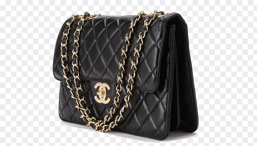 CHANEL Black Leather Bag Handbag Chanel Fashion PNG
