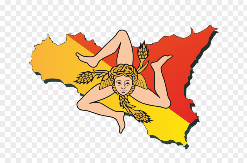 Flag Of Sicily Sicilian Trinacria PNG