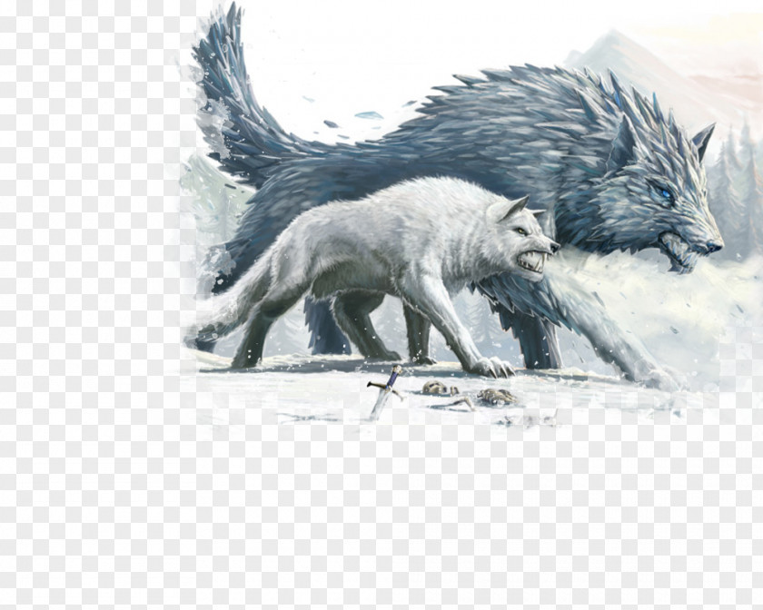 Juvenile Winter Wolf Arctic Dog Dungeons & Dragons Pack PNG