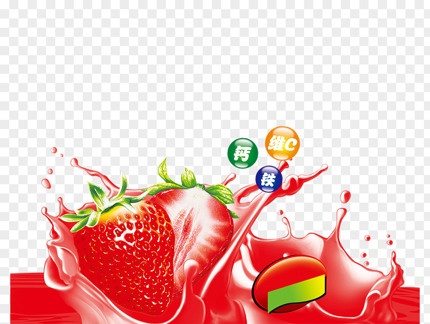 Creative Posters Element Strawberry Juice Drink Poster PNG