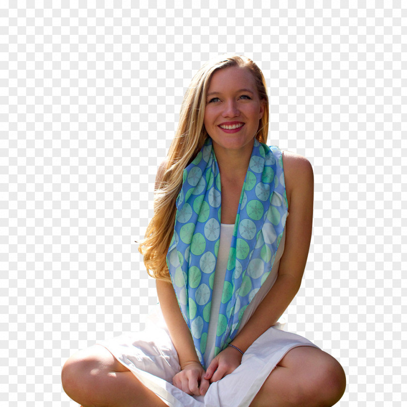 Sand Dollar Scarf Neck Turquoise SummerTies PNG