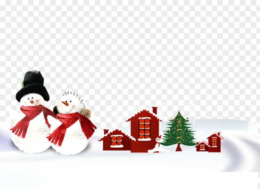 Snowman Cabin Christmas New Years Day PNG