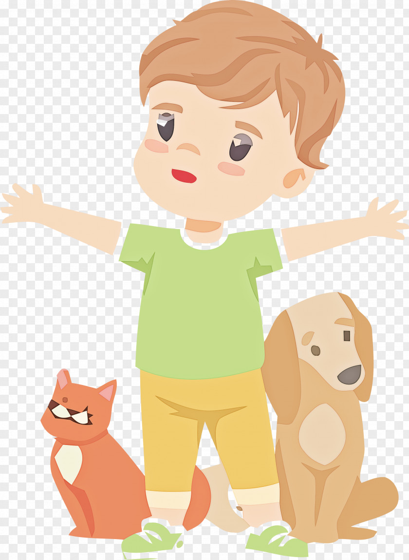 Cartoon Child Toddler Animal Figure Gesture PNG
