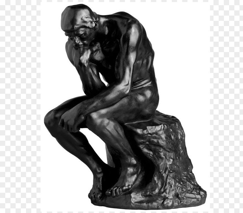 Thinking Man Statue The Thinker Musée Rodin Museum Kiss Sculpture PNG
