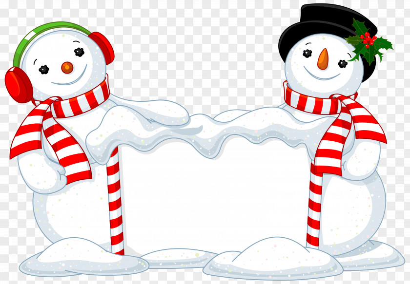 Two Snowman Decor Clipart Image Christmas Clip Art PNG