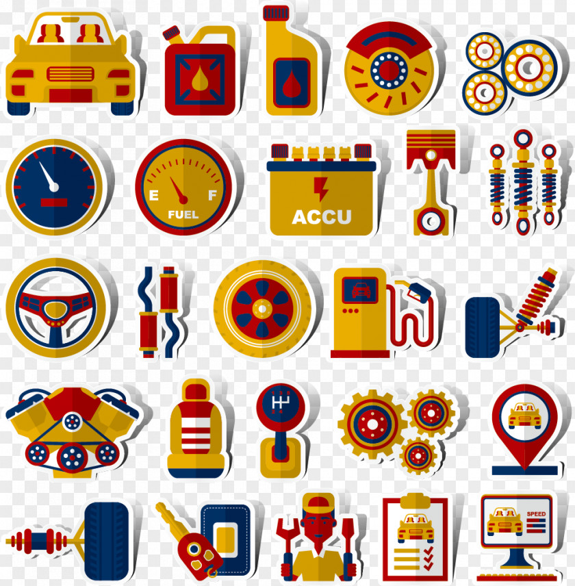 Vector Collection Of Auto Parts Sports Car Vehicle PNG