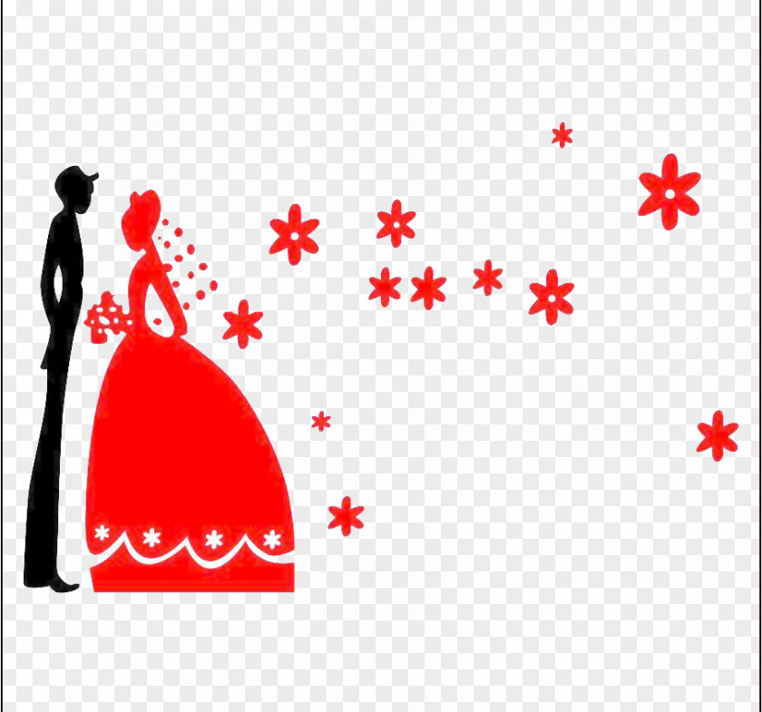 Red Wedding Pictures Wall Decorative Arts Room PNG