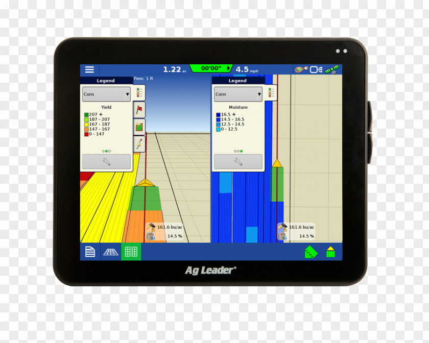 Split Screen GPS Navigation Systems Grain Yield Monitor Precision Agriculture Crop PNG