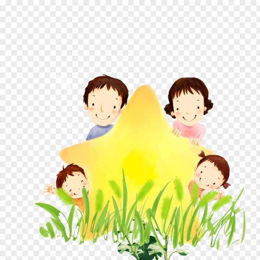 Family Cartoon Illustration PNG