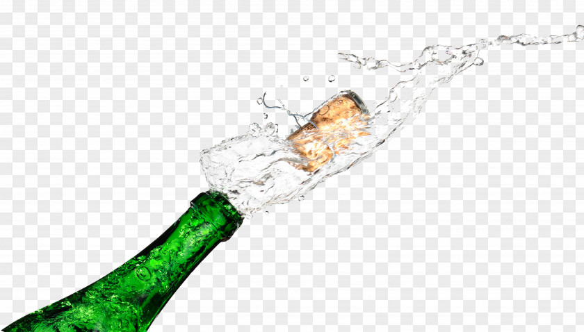 Champagne Popping Transparent Wine Soft Drink Bottle PNG