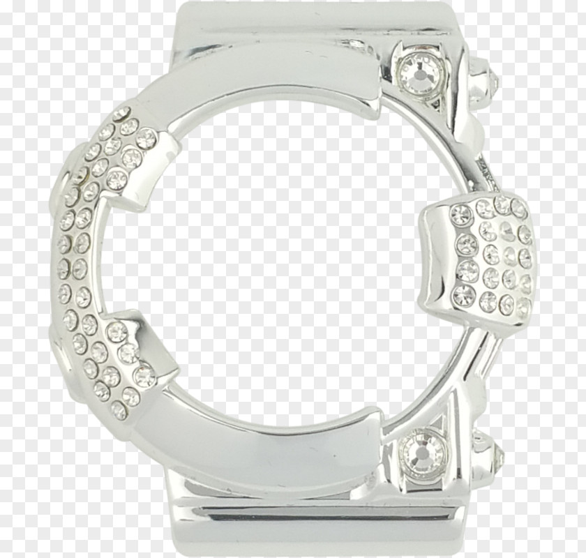 Metal Bezel Wedding Ring Watch Strap Silver PNG