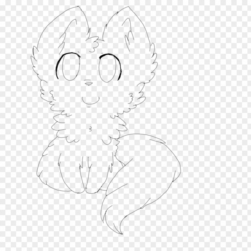 Kitten Whiskers Cat Line Art Sketch PNG