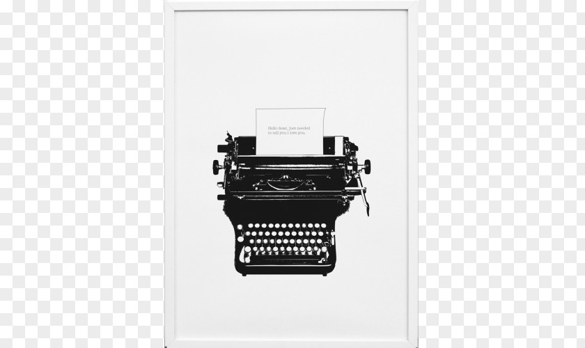 Design Typewriter Poster Printing Art PNG
