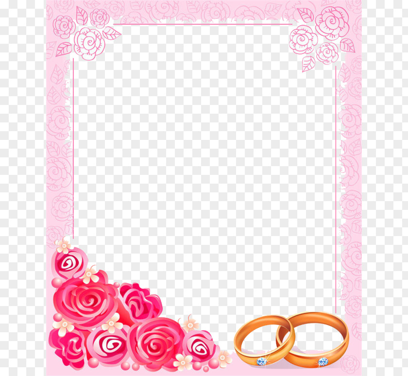 Border Pink Roses Stock Image Wedding Invitation Picture Frame Clip Art PNG