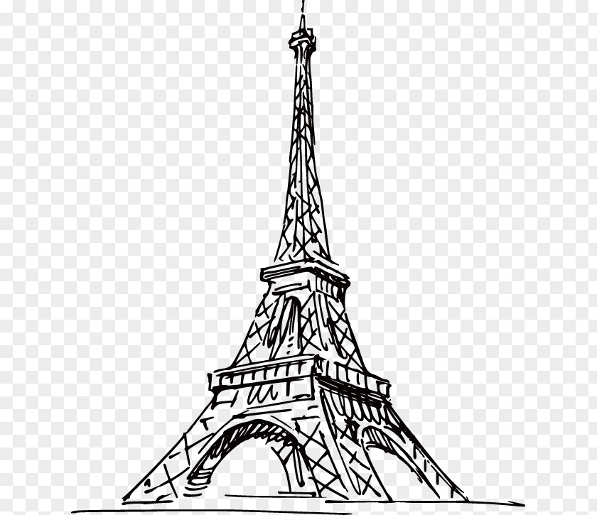 Hand-painted Artwork Eiffel Tower In Paris Tokyo Drawing PNG
