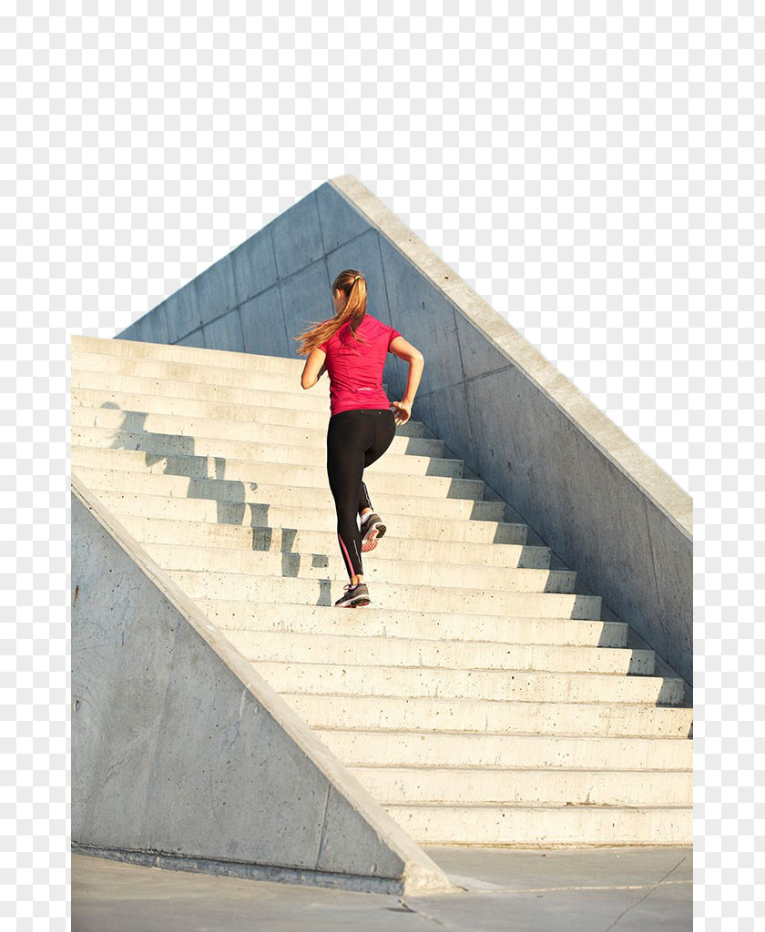 Running Woman Stairs Stock Photography Harbour Centre Building PNG