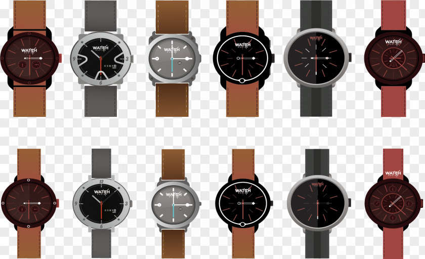 Vector Leather Strap Watches Watch Quartz Clock PNG