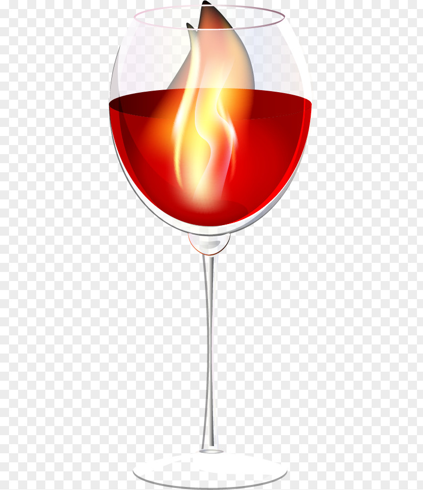 Vector Painted Cocktail Wine Garnish Glass PNG