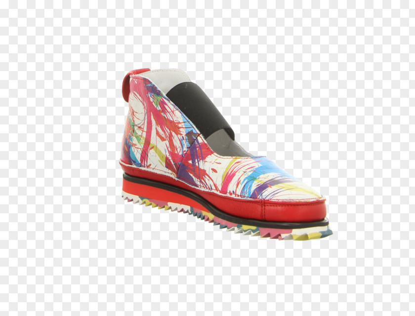 Watercolor Stroke Shoe Footwear Sneakers Walking Magenta PNG