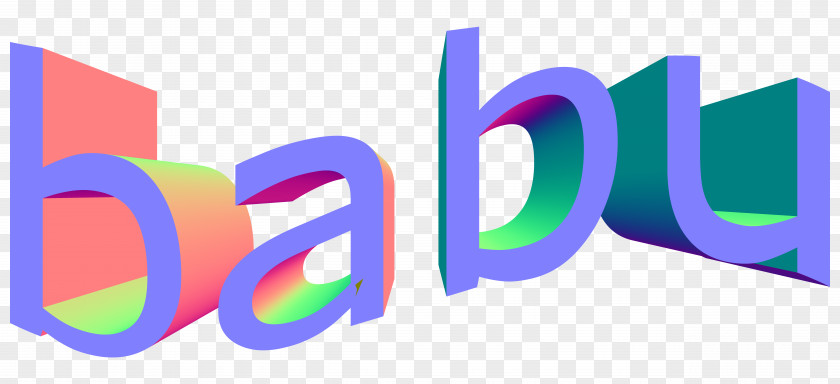 Babu Logo Vaporwave PNG