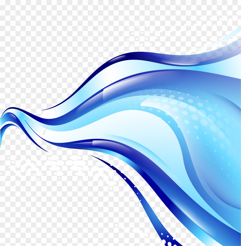 Vector Blue Wave Decoration Wind Euclidean PNG