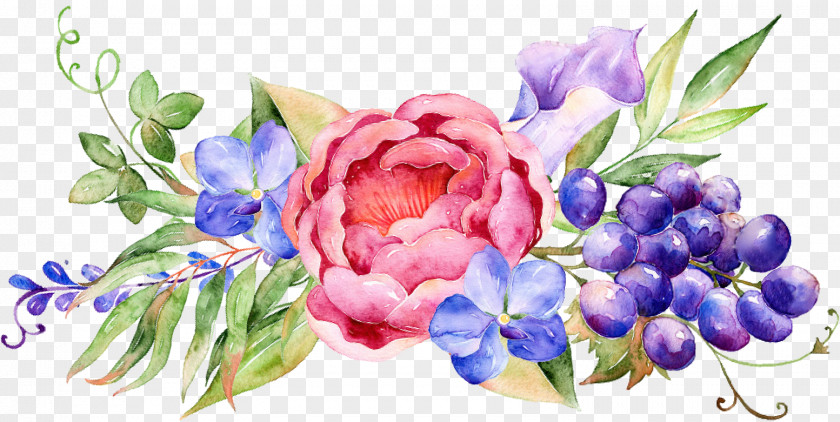 Watercolor Floral Decoration Design Painting Flower PNG