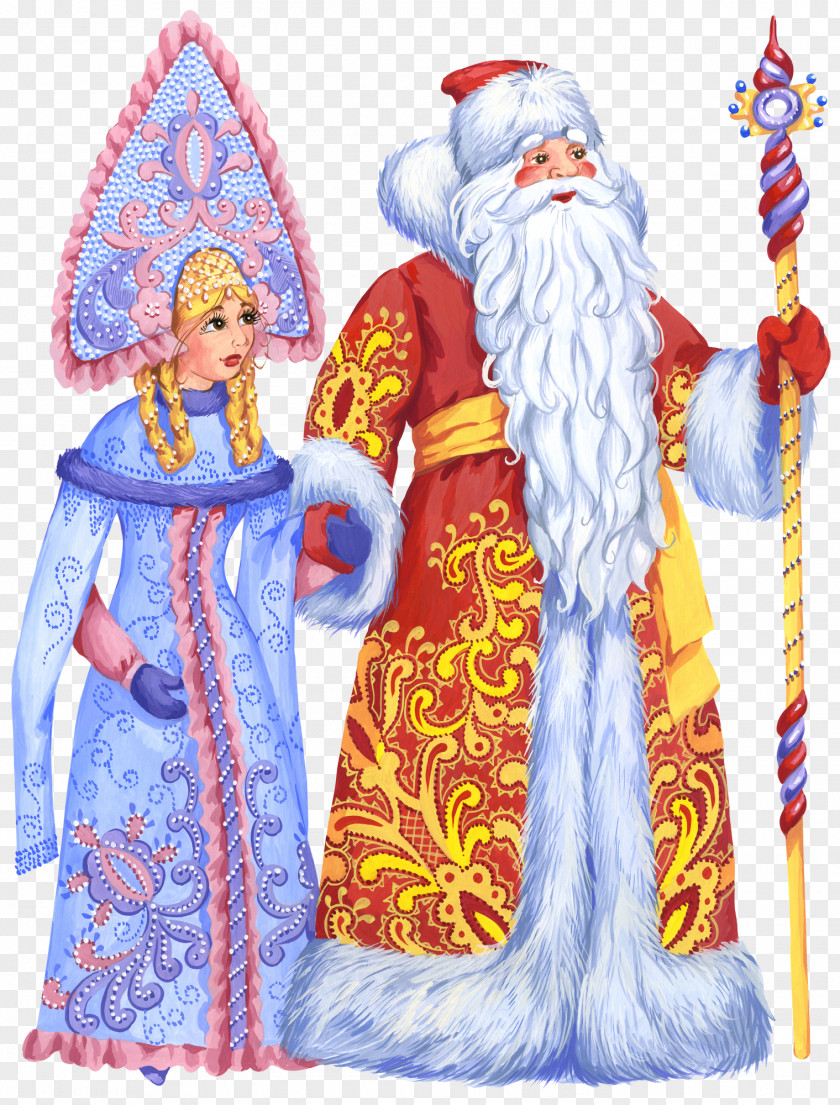 Saint Nicholas Ded Moroz Snegurochka Santa Claus New Year Grandfather PNG