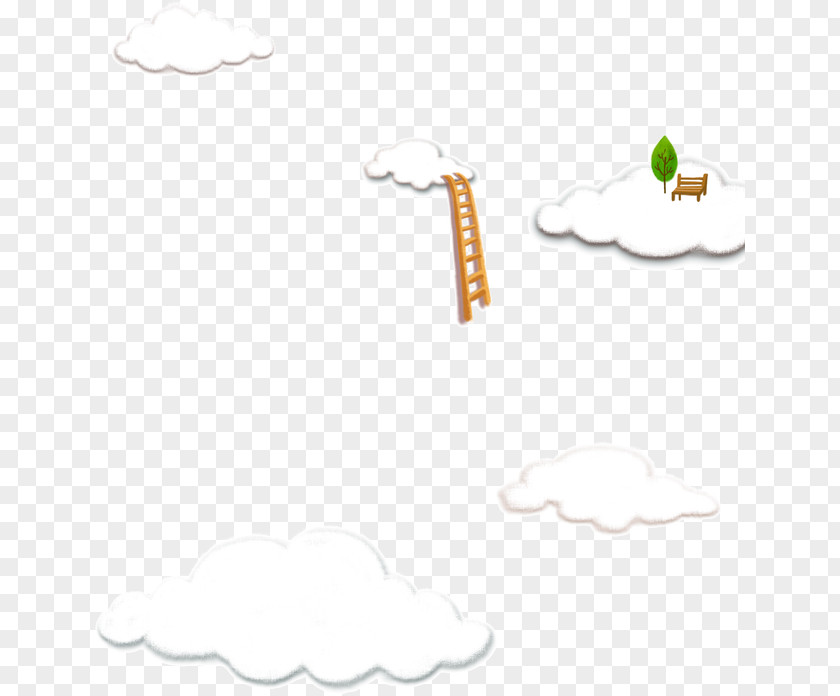 Cartoon Clouds Ladder Material Pattern PNG