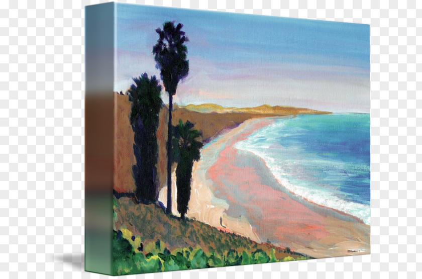 Painting Swami's Shore Acrylic Paint Gallery Wrap PNG
