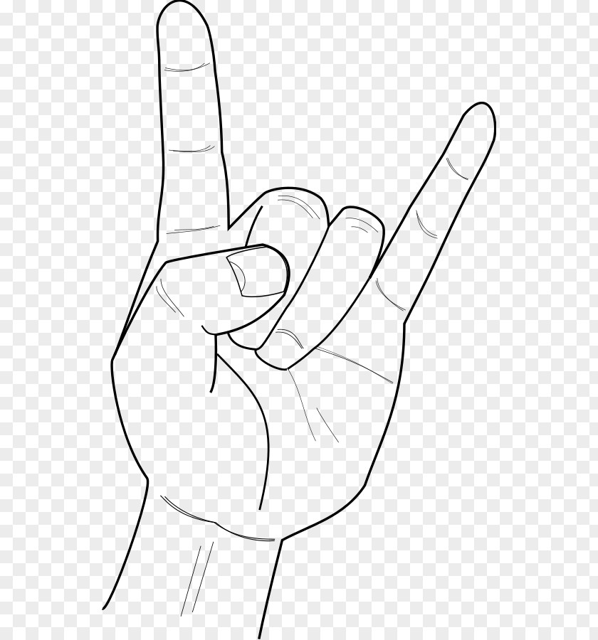 Heavy Cliparts Sign Of The Horns Drawing Line Art Metal PNG
