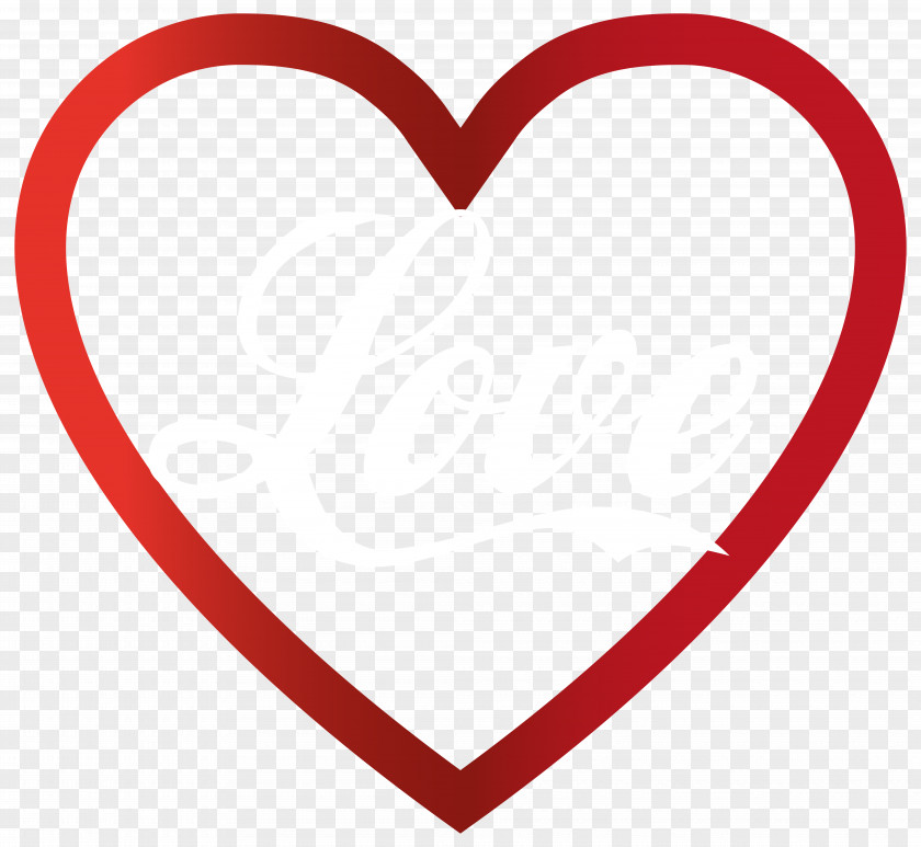 Lovely Text Love Heart Clip Art PNG