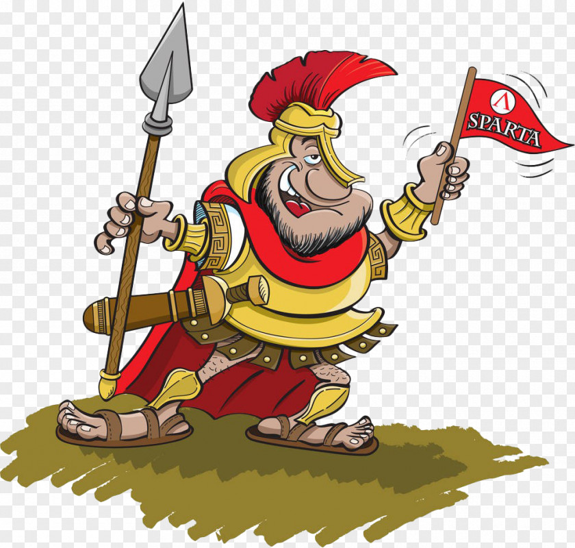 Hand-painted Cartoon Western Soldiers Spartan Army Illustration PNG